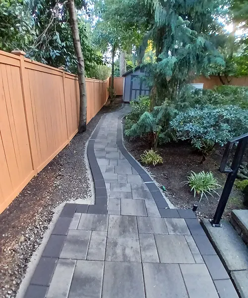 Custom Curved Paver Walkway Installation in Bellevue 